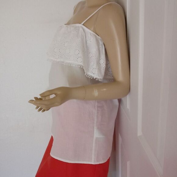 NEW LCW CASUAL Spaghetti Strap Eyelet Ruffle Aroun - Picture 4 of 7